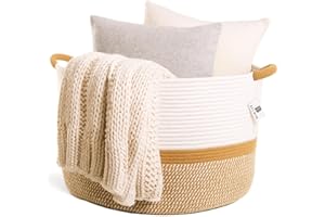 BELMIN Cesta Portabiancheria Sporca XL -Ø50cm- Grande Portabiancheria con Manici, Cesto Biancheria, Cesto Panni Sporchi, Porta Giochi Bambini e Laundry Basket di Design