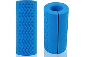 Wilsonzin Hantelgriffe Silikon Grips für Langhantel und Hanteltraining - Barbell Griff Polster für Muskelaufbau, Blau 1 Paar