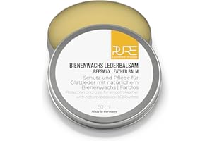 PURE Leather Studio Lederpflege mit natürlichem Bienenwachs 50 ml Creme Schutz und Pflege farbloses Lederfett für alle Glattlederarten