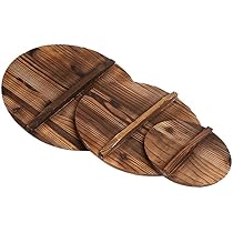 SiaBiced Wokdeckel Aus Tannenholz - Universeller Topfdeckel 36cm Für Woks Und Töpfe