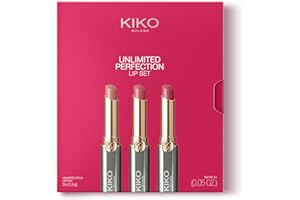 KIKO Milano Unlimited Perfection Lip Set 01, Kit De 3 Labiales Cremosos De Larga Duración Y No-Transfer