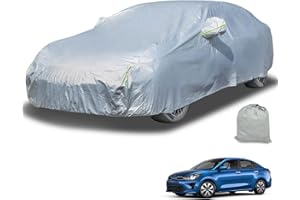autozen Car Cover Waterproof, Outdoor Car Cover Breathable for Saloon Length 470 to 490 cm Protection Against Rain Sun Snow Dust for Full Garage, Silver