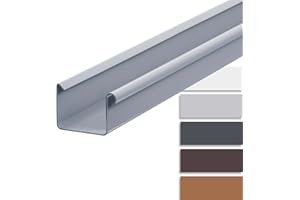 INEFA 200cm Gouttière Carrée 68mm Gris PVC, Accessoires Gouttières, Montage Facile