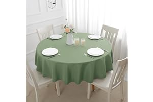 Romanstile runde Tischdecke 120 cm abwaschbar und wasserabweisend Frühling Grün Tischtuch Tischwäsche Table Cloth für Party,Balkon,Esszimmer,Garten,Outdoor,Draußen,Ostern