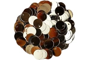 EXTRWORY Paillettes rondes en plastique de 10 mm avec trou pour bricolage de bijoux et vêtements (doré)