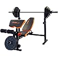 V-fit Olympic Weight Bench & 100kg Olympic Weight Set