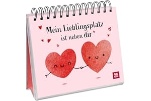 Mein Lieblingsplatz ist neben dir: Kleiner Aufsteller mit romantischen Liebeserklärungen für deinen Herzenmenschen | Perfekt als Geschenk zum Valentinstag, Jahrestag oder einfach so