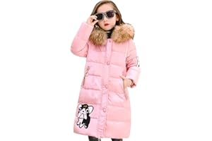 Tilozs Winterjacke Mädchen Wintermantel Warme Parka Stepp Mantel Länge Winter Jacke mit Fellkapuze Kinder Dicke Outdoorjacke