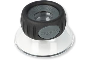 Carson LO-15 LumiLoupe Plus 17,5x Bordsförstoringsglas med justerbart fokus och akrylsockel.