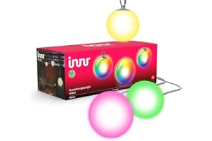 innr Globe Connectée Couleur, Éclairage Extérieur, fonctionne avec Philips Hue*, Google & Alexa (hub connecté requis) L'ENSEMBLE COMPLET, 19cm LED connectée RGBW Sphère, Outdoor, 3-Pack, OGL 130 C