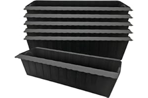 ‎VANORELL Pflanzkästen aus wetterfestem Material Europaletten - Vertikaler Garten für Balkon und Garten - Pflanzkübel 37x13,5x9,5 cm einfache Montage und Flexibles Design Balkon Dekoration (6er Set)