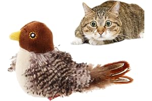 Teksome Juguete de pájaro Volador para Gatos, Juguetes de Plumas de Gato | Juguete de simulación de pájaro para Gatos de Interior, Sonidos y Movimientos de aleteo para Ejercicio de Gatito