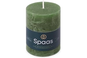 Spaas Rustic Pillar Candle 70/95 mm 35h, Dark Green