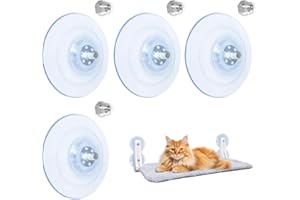 DIFLAX 4 Pièces Hamac Chat Fenetre, Ventouse Fenetre Pvc, Ventouse Vitre, Ventouses Hamac Fenêtre, Ventouse Crochet, Hamac Chat, Pour Fenêtre, Vitre, Carrelage