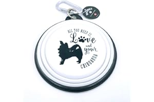 FRAMAN Ciotola da viaggio pieghevole per cani All You Need is Love and Your (Chihuahua)