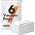 6 Pack Medium Vacuum Storage Bags (28"x20"), Reusable Vacuum Sealer Compression Space Saver Bag for Clothes, Mattress, Blanket, Pillows, Comforters, Quilt, Travel (Pump Not Included)