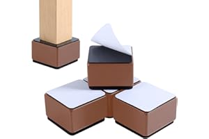 RCHYFEED RCHYFFED Rialzi per Mobili Alti 5 cm in Acciaio, Autoadesive Alzata per Letto Salvaspazio, Gambe per Mobili 2 pollici Protegge Pavimento, Piedi del Tavolo, 4 PZ Piedini per Letto Divano e Armadi