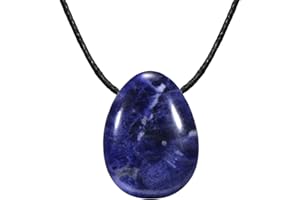 Morella Collar para Mujer 80 cm y Colgante de Gema en Forma de Gota en Bolsa de Terciopelo