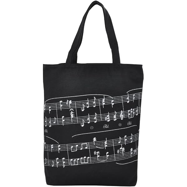 Shopping Bag Mit Violinschlüssel-Motiv - Faltbare Polyester-Tasche, 48x37 Cm (geöffnet)