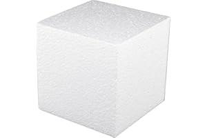 DecoPorex – Bloques de espuma para manualidades - Ladrillos cuadrados 10cm x 10cm x 10cm de Poliestireno expandido para artes y manualidades - Color blanco natural (10x10x10cm)
