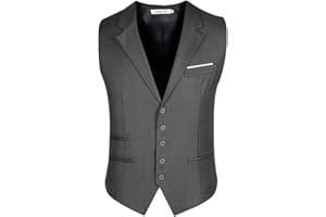 LAOZANA Gilet Homme Col V Gilet De Costume sans Manche Veste Business Mariage Elégant Gilet