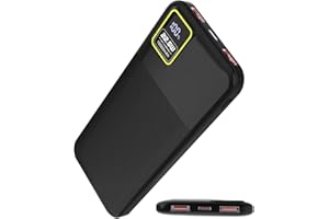 HOSHOM Powerbank, 10000mAh 5V 3A Schnellladegerät 22,5W PD QC3.0 USB-C externer Akku für iPhone, Schlanker Tragbarer Ladegerät für Heizweste & Reisen, Camping, Wandern, Urlaub & Geschäft