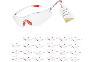 Wild Polar Safety Glasses - Clear Lenses, Anti-Fog Eye Protection Goggles with Orange Nose and Ear Grips - 12, 24 & 48 packs - Lightweight & Durable, Comfortable Fit for Work, Lab, DIY & Outdoor Use