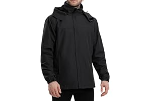 PYALT Herren Regenjacke Wasserdicht Atmungsaktiv Outdoorjacke Windbreaker mit Kapuze Leichte Freizeitjacke Fahrrad Regenjacke für Wandern Reisen