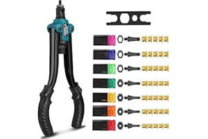 ORFELD Nietmutternzange, Nietzange Set, Professioneller Nietpistole Nietenzange Nietwerkzeuge ink. 35 PCS Nietmuttern M3 M4 M5 M6 M8 M10 M12, 13 Zoll