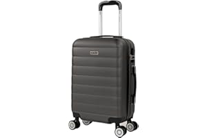 ITACA - Valise Cabine 55x40x20 Rigide Légère à Roulette 4 Roues Pivotantes avec Cadenas à Combinaison Bagage Cabine Idéal pour Voyager en Avion Petite Valise Compacte Compatible avec Rya, Anthracite