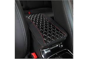 CGEAMDY Car Center Console Cushion Pad, Universal Leather Waterproof Armrest Seat Box Cover Protector,Comfortable Car Decor Accessories Fit for Most Cars, Vehicles, SUVs (Black)