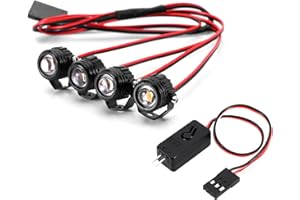 INJORA Okrągłe światła LED z kontrolerem do TRX4M SCX24 1/18 1/24 RC Crawler
