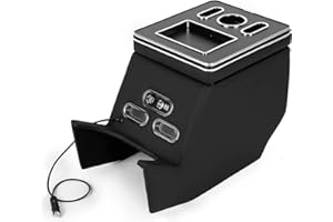 XINZHIXI Scatola Portaoggetti per Bracciolo per Mercedes-Benz Classe V V220 V260 V250 W447, Supporto per Telefono per Scatola Corrimano Posteriore con Ricarica USB (Black)