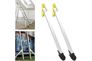 ECUTEE 1Pair Ladder Safety Legs Adjustable Ladders Stabilizer with Anti Slip Rubber Feet 200kg / 440Lbs Load, 630mm/ 24.8 Length 100 kg (Each one) Aluminum Alloy Ladder Standoff