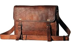 ALASKA EXPORTS Leather Laptop Bag | Leather Messenger for Men and Women | Briefcases for Men | A Perfect Satchel can be Used for Laptop Bag and Work