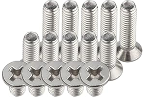 KINDOYO Tornillo Avellanado - M2.5*(12-30mm) Plateado Acero Inoxidable Tornillo de Máquina Tornillos de Cabeza Plana Cruz con Hilo Completo, M2.5 * 28mm(100pcs)