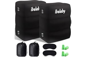 iBeleby Airplane Foot Rest, Inflatable Footrest for Kids to Sleep, Adjustable Height Leg Rest Pillow in Office & Home, Toddlers Travel Bed Box, Portable Travel Accessories for Long Flight, Car