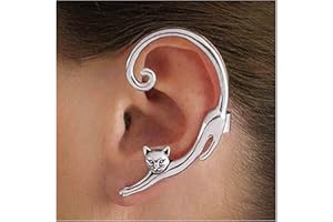 Yheakne Orecchini a Fascia per Orecchie di Gatto in Argento - Scalatore, Polsino per Felini, Crawler - Gioielli per Donne, Ragazze e Amanti dei Gatti - Regali