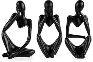 Tibeoyad 3 statuette decorative per pensatore, statua astratta, scultura in resina, per soggiorno, libreria, camera da letto, ufficio, 3 pezzi
