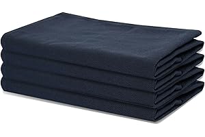 SWEETNEEDLE Sweet Needle - Confezione da 4 - Tovaglioli oversize in cotone 100% 45 cm x 45 cm (18" x 18"), MARINA MILITARE - Tessuto spesso per l'uso quotidiano con angoli arrotondati