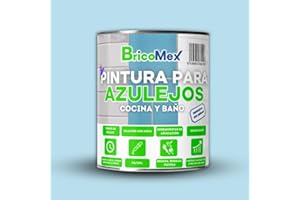 BRICOMEX Pintura para Azulejos Acabado Mate | Gran Adherencia | Fácil Aplicación | Secado Rápido (750 ml, Azul Celeste)