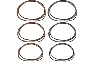 QOWUXHZ 6 Piezas Collar Cordon Cuero Para Colgantes Cadena Cuerda Trenzada Hombre Mujer Con Cierre Metal Acero Inoxidable Collar Fino Negro Y Marrón 1.5Mm Ancho 40/45/50Cm Largo