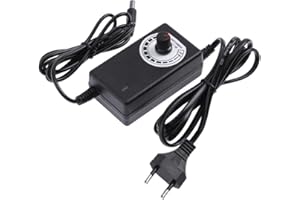 Demiawaking Adapter AC auf DC 3-12V 2A Einstellbar Netzteil Adapter für LED Einstellung/Temperatur/Geschwindigkeitsregler des Motors