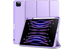 Vobafe Magnetyczne etui kompatybilne z iPad Pro 11 2022/2021/2020/2018, trzy klapki etui z ołówkiem, obsługa 2nd genn ołówek, automatyczny budzik/uśpienie, lawenda
