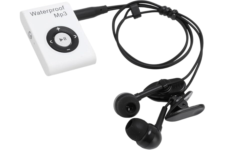 ACOGEDO Swimming MP3 Player 8GB Memory Portable Multifunctional Underwater Music Player with Headphones for Diving Surfing Running Skiing Kayak Blue for Swimming Diving MP3 (WHITE)