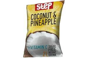 KENDY, Step, Aromatizzatore d'acqua senza zucchero, preparato in polvere per bevanda istantanea (Cocco e Ananas)