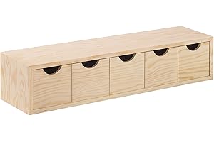 ASTIGARRAGA Mini cajonera de madera con cinco cajones 12x57x13cm