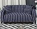 Produktbild chenyu Sofa Cover 1 2 3 4-Sitzer Bezug Sofa Couch Stretch Elastischer Stoff Streifen Sofa Displayschutzfolie Bettüberwurf rutschsicheren elastischer Polyester Stoff Waschbar Langlebig Staub Proof Weiche Couch Cover Protector, blau, 2-Sitzer