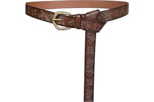 HiiFeuer Viking Fenrir Wytłaczany Pasek ze Sztucznej Skóry, Pas Średniowiecznego Rycerza