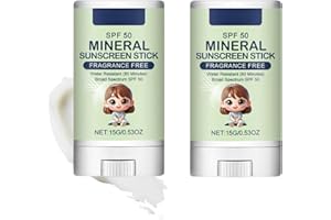 ISBEAUSOLS Roll On Sunscreen For Kids SPF 50-Fragrance Free Baby Sunscreen-Mineral Sun Cream for Children with Hyaluronic Acid-Waterproof Sun Cream Against UVA & UVB-Baby Travel Size Holiday Essentials,2pcs